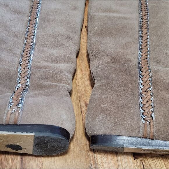 Michael Kors Suede Knee High Barnett Flat Pull On Boots 6.5 - Picture 3 of 7